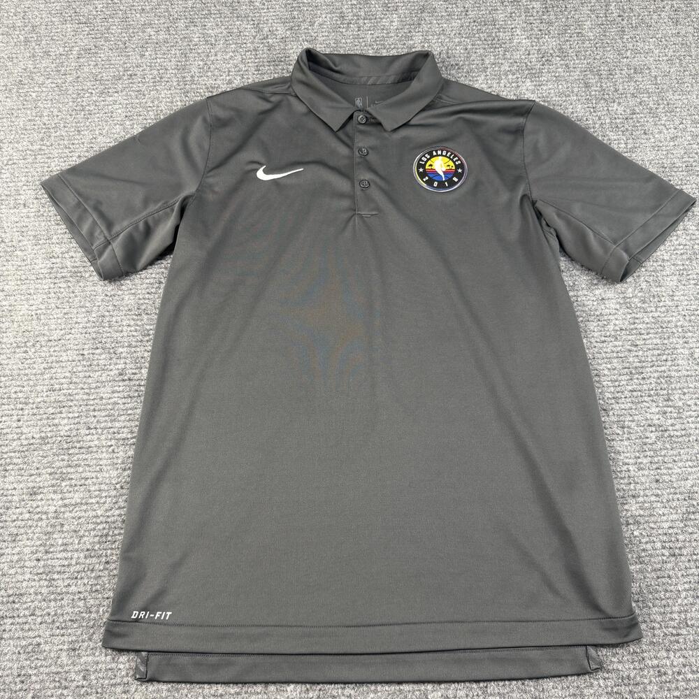 Los Angeles NBA Shirt Polo Mens Medium Black Dri Fit Basketball Nike All Star